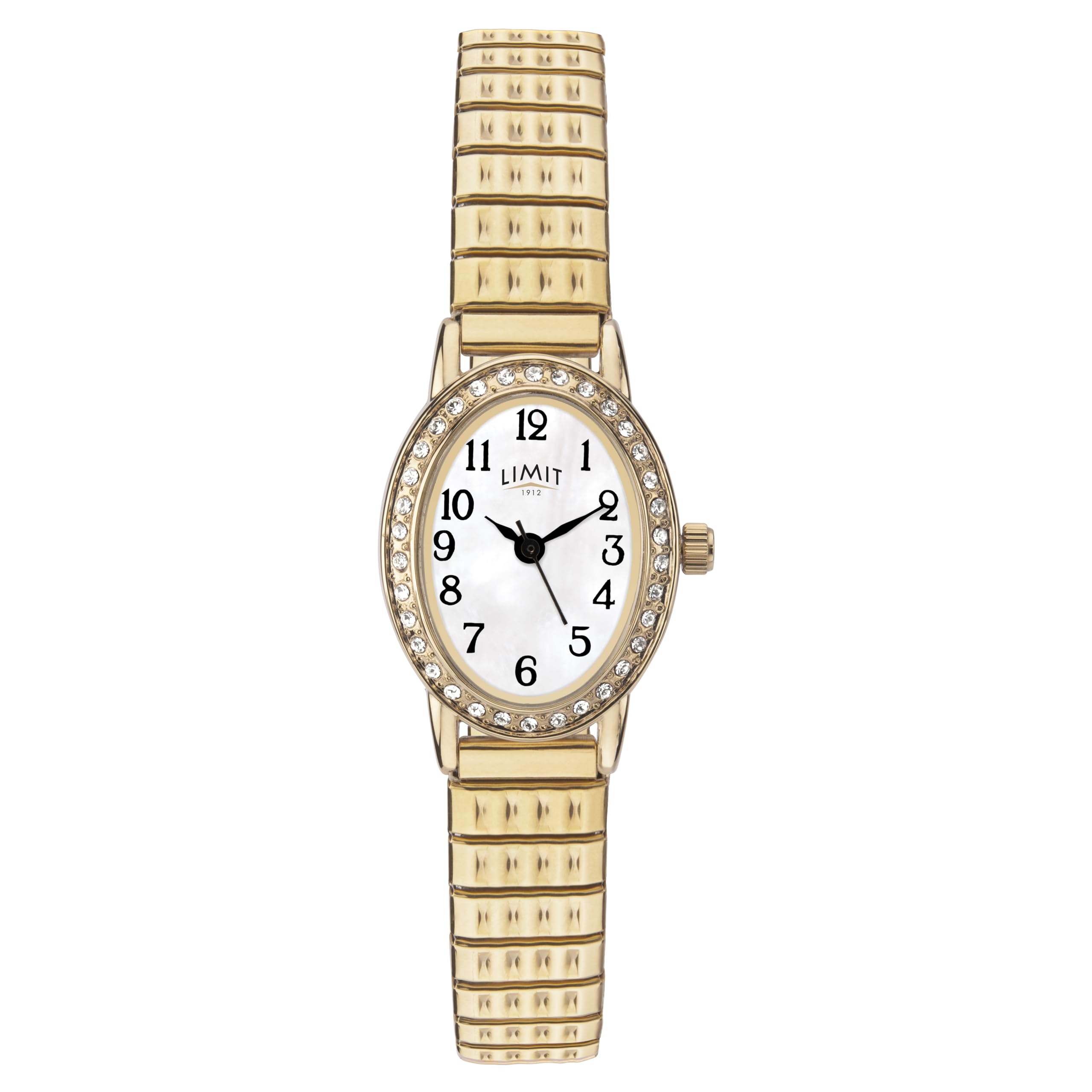 Limit Women's Quartz Watch with White Dial Analogue Display and Gold Stainless Steel Bracelet 6030.01