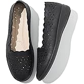 Shupua Flats for Women Dressy Comfortable Women's Ballet Flats Shoes Casual Black Flats Round Toe Womens Slip on Shoes PU Leather Flats Summer with Diamond Eyelets