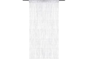 Beaded Door Curtains 39x79'' White String Curtains Shiny Hanging Beads for Wedding Doorway