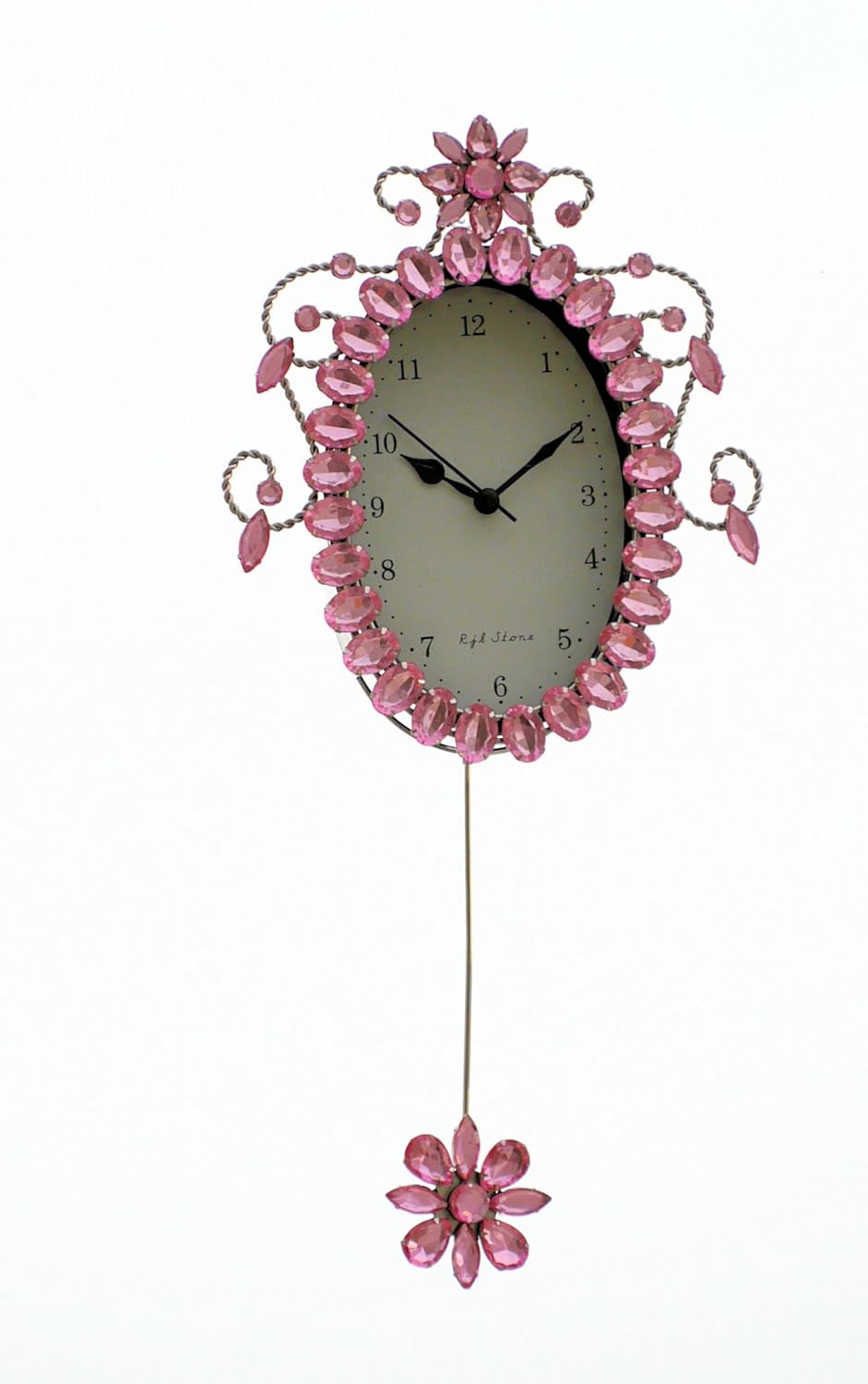 Glitzy Pink Pendulum Wall Clock Amazon.co.uk Kitchen & Home