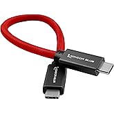 KONDOR BLUE | 8.5" USB-C to USB-C Cable for SSD Recording & Charging - 8K Data and Power Delivery | 20 Gb/s Transfer Speed, USB PD 100W Charging, & Nylon Braided with Reinforced Connectors | Red