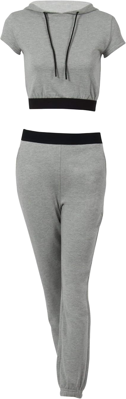 matching cropped hoodie and sweatpants