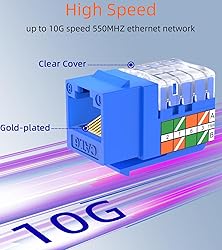 Rapink RJ45 Keystone Jack Cat6 10G Support, Cat6