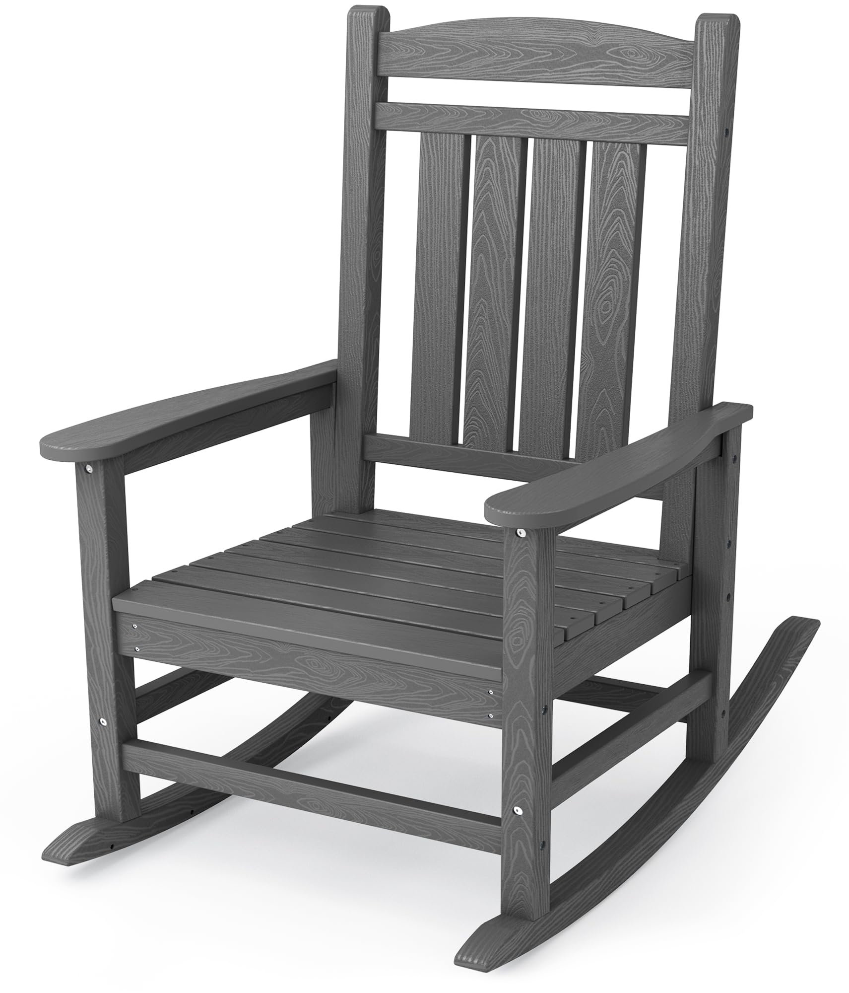 KINGYES HDPE Outdoor Rocking Chair, Widened Seat Patio Rocking Chair, Oversized All Weather Patio Rocker, Gray Image KINGYES HDPE Outdoor Rocking Chair, Widened Seat Patio Rocking Chair, Oversized All Weather Patio Rocker, Gray Image