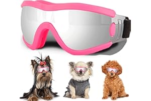 NICERINC PET Small Dog Sunglasses with Adjustable Strap UV Protection, Winproof Dog Puppy Sunglasses, Suitable for Small Dog Pet Glasses, Dogs Eyes Protection，Soft Dog Goggles