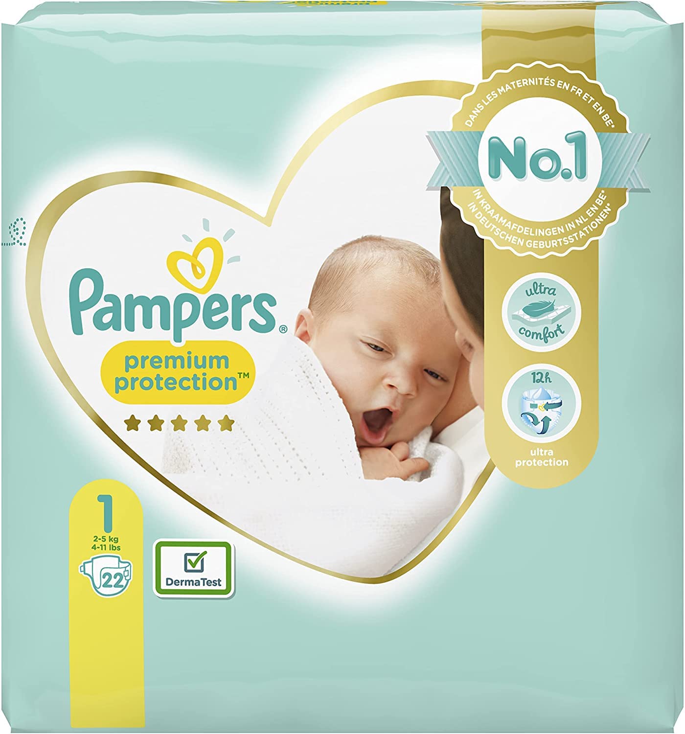 Pampers New Baby Nappies Carry Pack, Size 1, Pack of 22