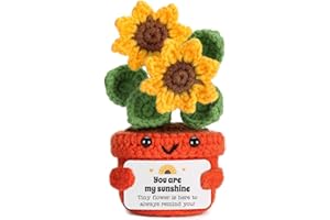 LUOHERE Crochet Sunflower Gifts for Women Friendship Birthday Friends Coworkers Christmas Appreciation Get Well Self Care Inspirational Thank You Gift for Mom Aunt Sister Daughter Wife Nurse Teacher Sunshine