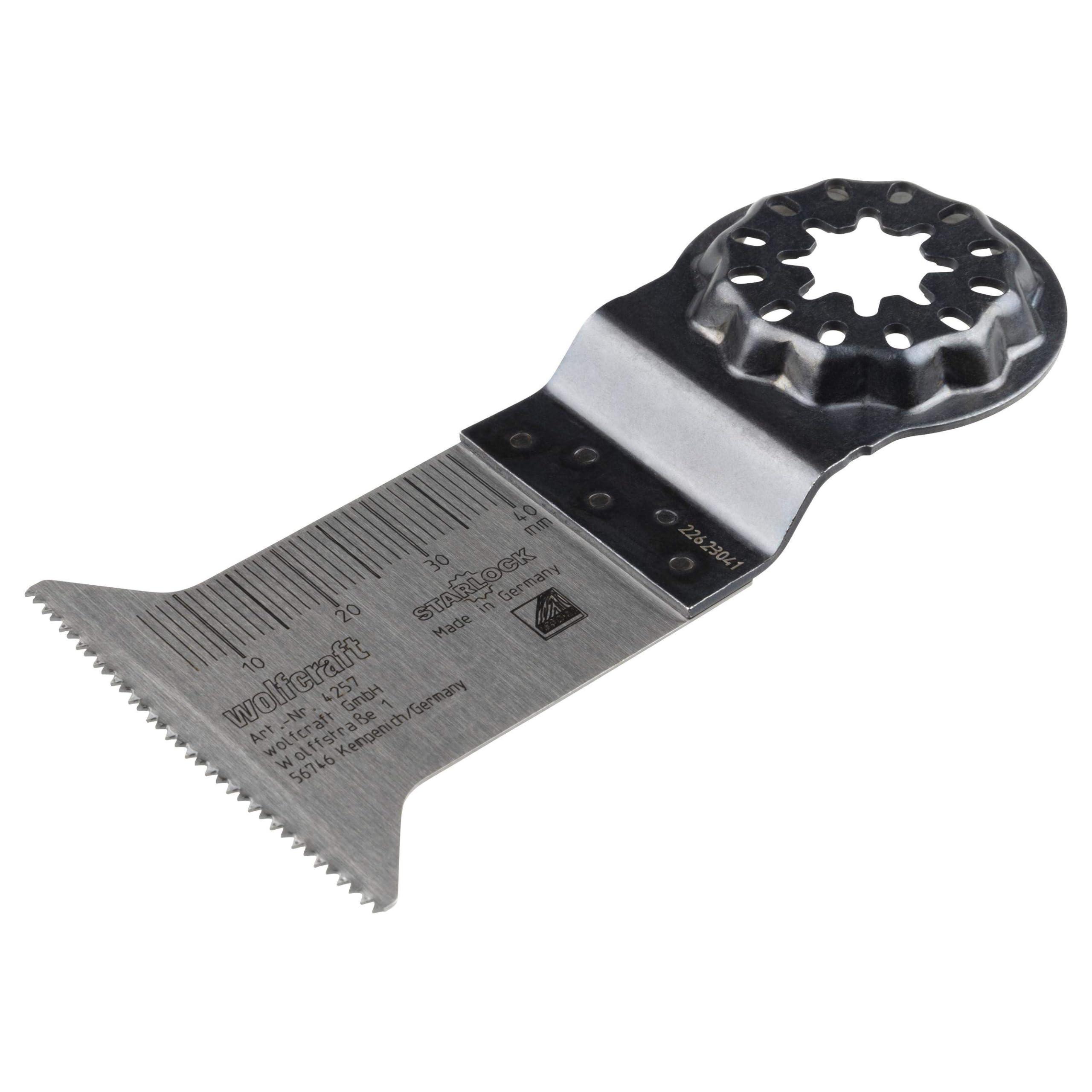 wolfcraft HCS Pushcut Saw Blade “Expert”, STARLOCK receptacle, wood, plastic, plasterboard I 4257000 I For long, straight cuts in wood