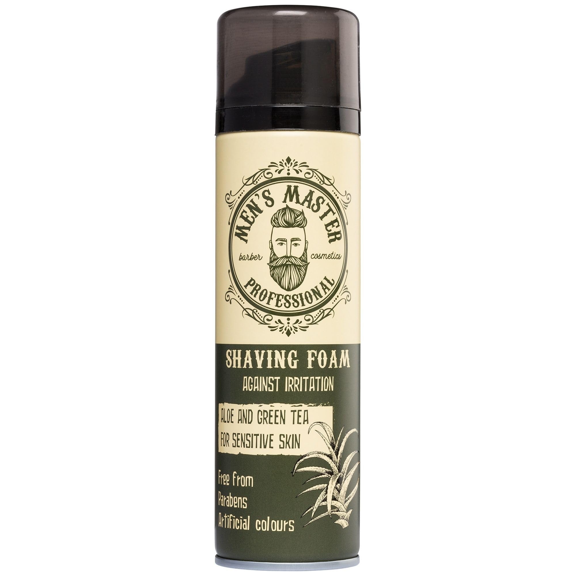 Men's Master Men's Shaving Foam | Moisturizing and Nourishing | Paraben and Artificial Coloring Free | Aloe Vera and Green Tea Gel | Shaving Foam for Sensitive Skin | 200 ML