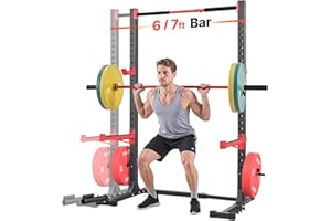 VEVOR Power Cage Rack, Multifunctional Squat Rack for Home Gym, Width-Adjustable Workout Strength Training Equipment with 6 B