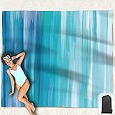 Hiwoss Beach Blanket Waterproof Sandproof Oversized 95”x 80”,Sand Free Beach Mat with Corner Pockets,Portable Mesh Bag for Travel and Outdoor Camping (Dreamsea) (Dreamsea)
