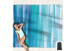 Beach Blanket Waterproof Sandproof Oversized 95”x 80”,Sand Free Beach Mat with Corner Pockets,Portable Mesh Bag for Beach Fes