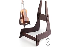 Credmate Cello Stand with Bow Holder Cello Display, Wooden Floor Cello Stand with Padded Rubber, Detachable Portable Musical Instrument Stand for 4/4, 1/2, 1/4, 3/4, 1/8, 7/8 Cello, Guitar, Bass