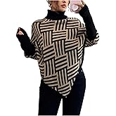 Verdusa Women's Dressy Geo Cozy Sweaters Asymmetrical Elegant Knit Pullover Tops Trendy Fall Outfits