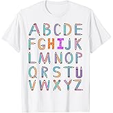 Back to School Kindergarten Alphabet ABC Teacher Women Kids T-Shirt