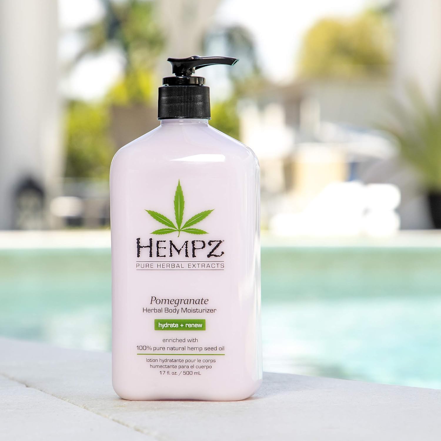 Hempz Pomegranate Herbal Body Moisturizer 17 oz. - Paraben-Free Lotion and Moisturizing Cream for All Skin Types, Anti-Aging Hemp Skin Care Products for Women and Men - Hydrating Gluten-Free Lotions : Body Lotions : Beauty