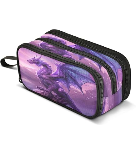 Federmäppchen Mit Drachen-Motiv – 3-Fach-Organizer Für Stifte & Schulbedarf, Wasserdicht