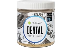 IN CLOVER InClover Dog and Cat Dental Powder for Teeth Cleaning and Enamel and Gum Health, Natural Pet Supplement, Breath Freshener - Naturally Flush Away Tartar, No Brushing Necessary