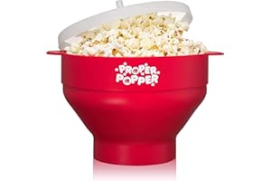 The Original Proper Popper Microwave Popcorn Popper, Silicone Popcorn Maker, Collapsible Bowl BPA Free & Dishwasher Safe - (R