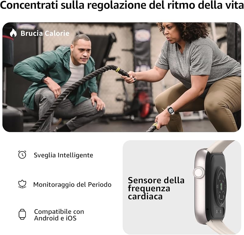 Smartwatch Uomo Donna, 1.85" Orologio Smartwatch con Effettua/Risposta Chiamate, 113 Sportive Smart Watch con Contapassi/SpO2/Sonno/Cardiofrequenzimetro, Impermeabil IP68 per iOS Android