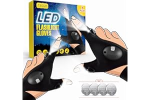 REFUN Gifts for Men , LED Flashlight Gloves, Cool Gadgets Christmas Stocking Stuffers Unique Birthday Gifts for Dad Boyfriend Husband Him, Light Gloves Tool for Camping Fishing Car Repairing Hiking