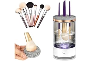 SENLONG Electric Makeup Brush Cleaner - Multi-Use Cosmetic Brush Cleaner, Automatic Spinning Makeup Brush Cleaner for All Size Makeup Brushes (Black)