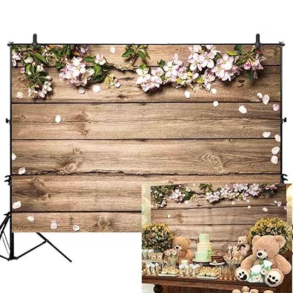 Amazon Com Allenjoy 7x5ft Thin Vinyl Rustic Wood Wedding Flowers