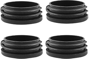 Bonsicoky 4 Pack 1-3/4 Inch (45mm) Round Plastic Hole Plugs, Black Pipe Tubing End Cap for Round Metal Tube