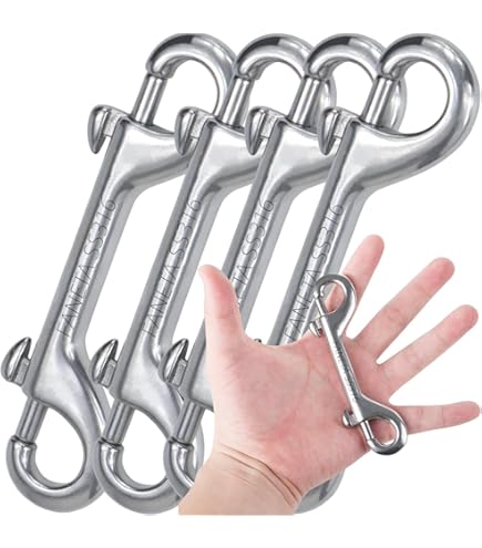 Solid Brass Double Ended Bolt Snap Hook, Marine Grade Double End Scuba