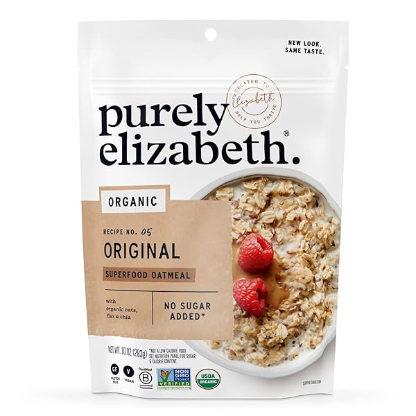 PURELY ELIZABETH SUPERFOOD OATS – GLUTEN-FREE OATS & NON-GMO PROJECT VERIFIED | 100% VEGAN & PACKED WITH PROTEIN & FIBER | ORIGINAL – 10OZ
