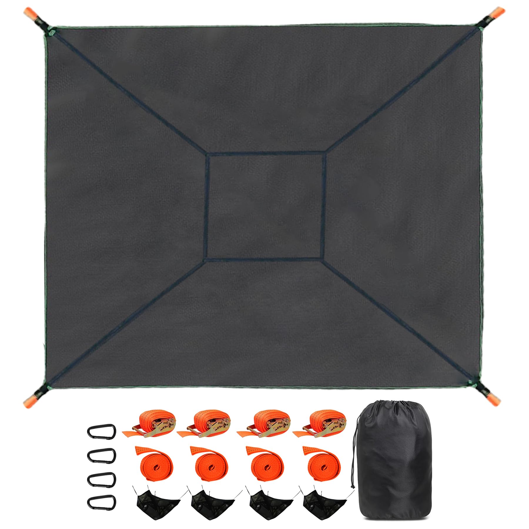 Photo 1 of **USED/CANOPY ONLY**Triangle Hammock, Square Hammock Max 550 lbs for 2-5 Person, Large Hammock Hamacas Adultos with 4 Webbing Straps, Outdoor Hammock(Square,13ft)