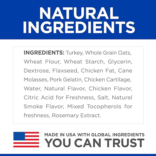HILL’S NATURAL FLEXI-STIX JERKY, ALL LIFE STAGES, GREAT TASTE, DOG TREATS, TURKEY, 7.1 OZ BAG