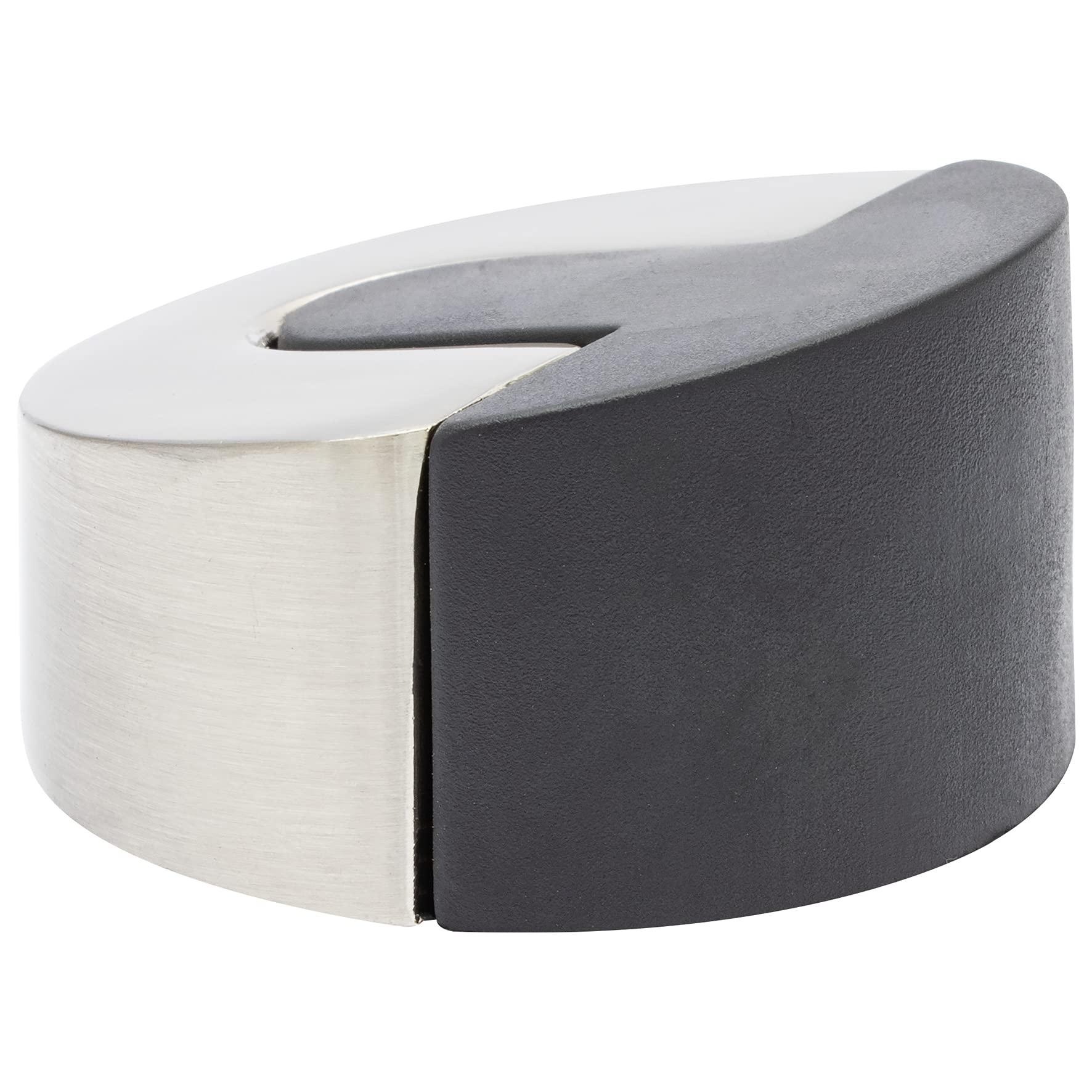 Wagner Doorstop Opera Small - Ø 46 x 26 mm, Design Buffer Made of die-cast zinc with Stainless Steel Look + Soft Thermostatic Rubber, to be Screwed on Floors, mounting Material Included - 15506711