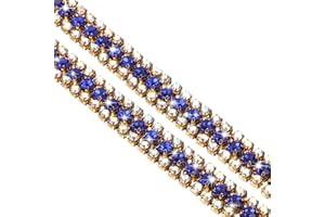 uxcell 1 Yard 3 Rows Crystal Rhinestone Close Chain Trim, Crystal Rhinestone Diamond Strips Rhinestone Bling Sewing Embellish