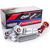 BPA-RACING Motorcycle Chain Slack Adjuster Tool - Innovative Chain Tensioner Tool for Easy, Quick &amp; Precise Chain Slack Adjustment- Chain Alignment Tool (Red)
