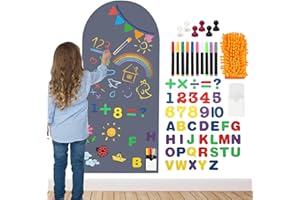 Magnetic Arch Wall Decal for Kids, 39.3x17.5 inch Magnetic Wall Decal Arch Chalkboard Magnet Wall Sticker with Pens Multiple 