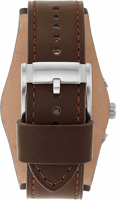 Orologio Coachman da uomo, movimento cronografo al quarzo, cassa in acciaio inossidabile da 45 mm con cinturino in vera pelle, CH2565, Marrone