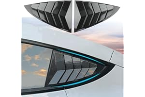 XTnueotr for Tesla Model 3 Rear Side Window Cover Louver Sport Style, for Tesla Model 3 2017-2025 Exterior Decoration Accessories (Model 3-Glossy Carbon Fiber Pattern)