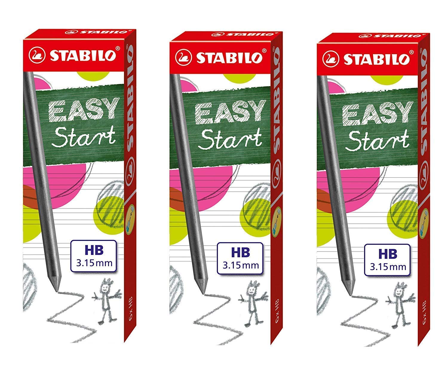 STABILO Easy Ergo Pencil Leads 3.15mm HB (18 Leads)