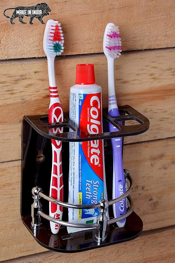 AubeAlba Easy Stick On Self Adhesive Wall Mount Acrylic Toothbrush