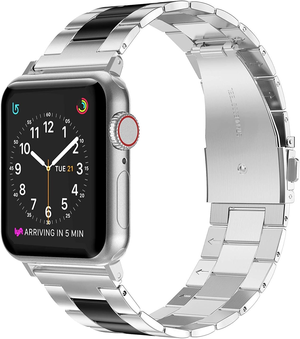 Wearlizer for Apple Watch Strap 38mm 42mm, Stainless Steel Classic Replacement Straps Band for iWatch Apple Watch Series 5 4 3 2 1， 38mm 40mm 42mm 44mm