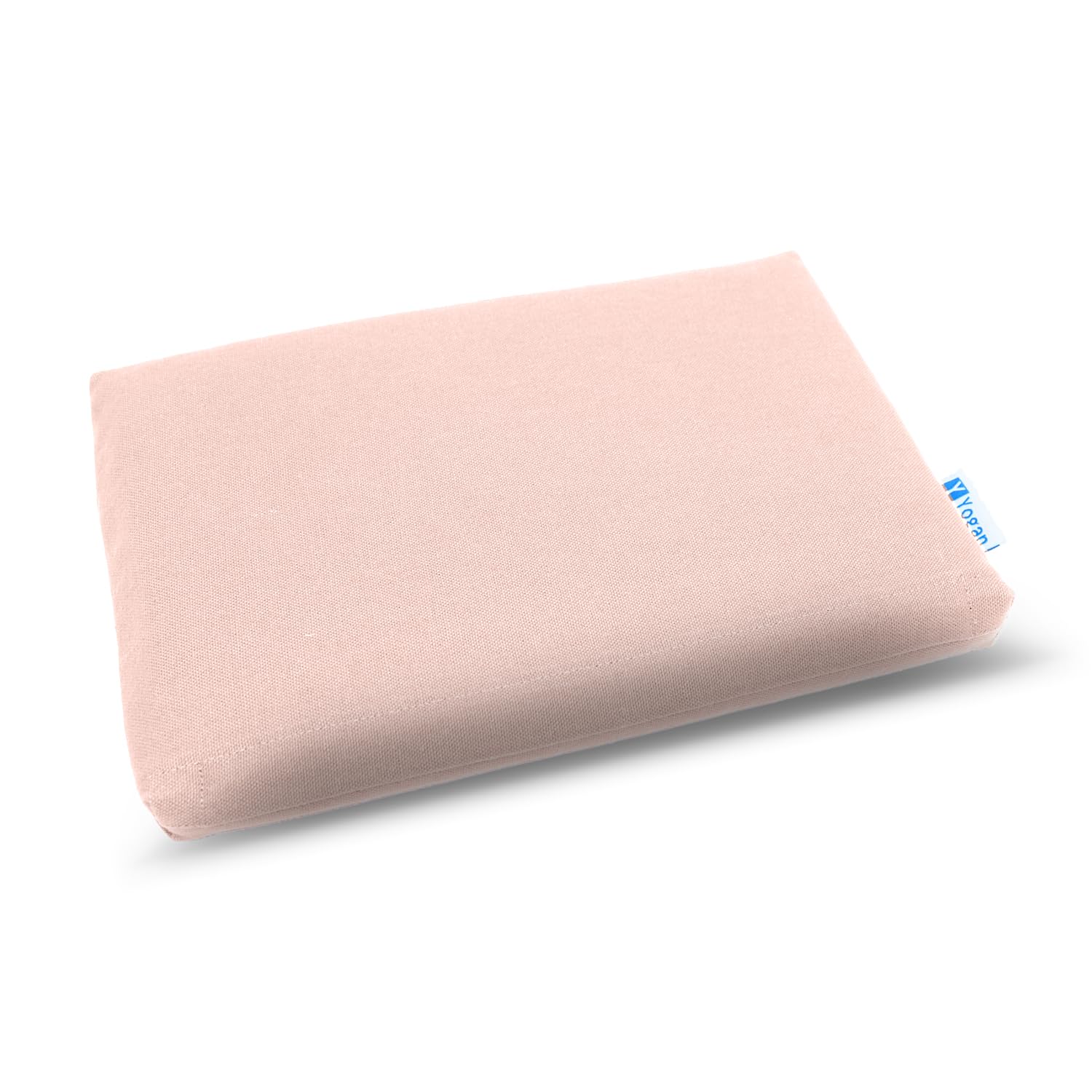 Yogan Head Cushion/Headpad (1") for Yoga/Pilates | Organic Cotton Outer Cover (Removable & Washable) | Inner Cover with Recycled Fiber Filling | 30cm×20cm×2.5cm (Apricot Pink)