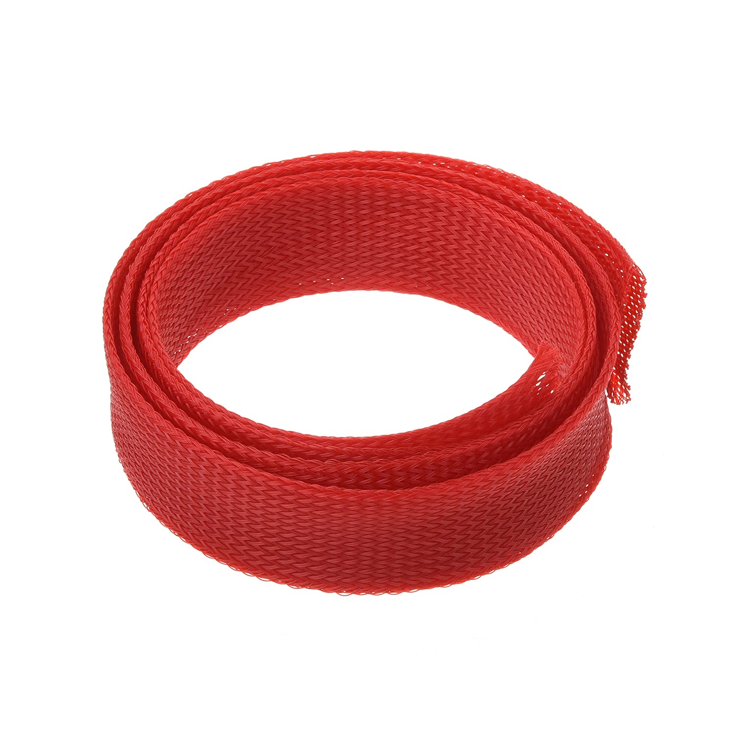 Othmro 1pc Cable Management Sleeve, Braided Cable Tidy Red, 1m Cable Organizers Cable Protector Wire Tidy for TV/PC USB Cable, Width 30mm