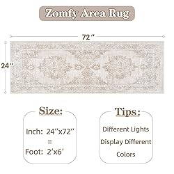 Area Rug 2x6 Runner Rug: Washable Vintage Hallway