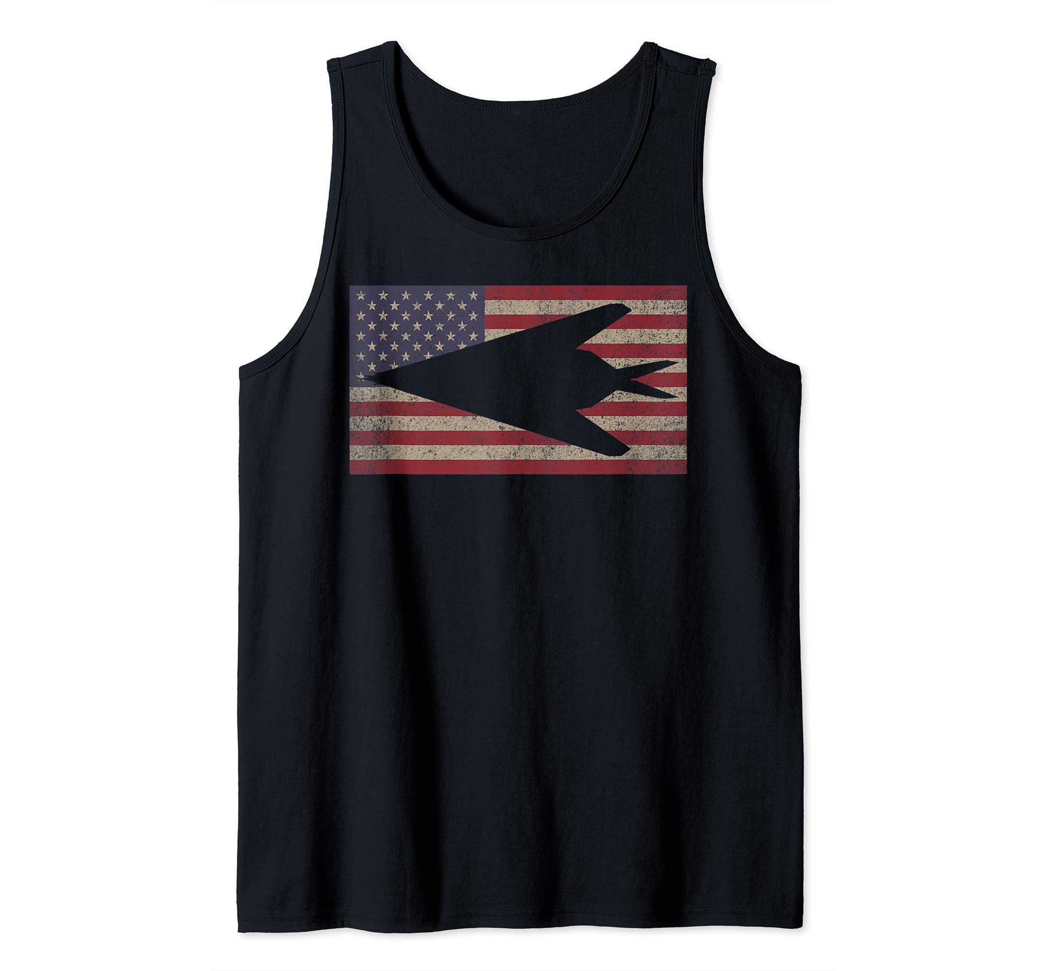 F-117 Nighthawk Stealth Fighter Aircraft American Flag Tank Top