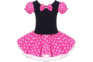 IBTOM CASTLE Toddler Girl Polka Dots Party Fancy Costume Tutu Dress up Dance Leotard Gymnastic Cosplay Cartoon Ear Headband