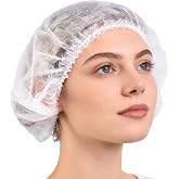 Volokitx 160 Pcs Disposable Bouffant Caps, 21 Inch Stretch Hair Net | Disposable Spray Tan Hair Nets for Beauty &amp; Food Service, White Non-woven