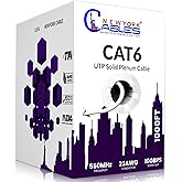 NewYork Cables | CAT6 Plenum Cable 1000FT | UTP, 550MHz, 23AWG, 4Pair 10GB Most Certified (CMP) Rated | Fire-Resistant | Bulk