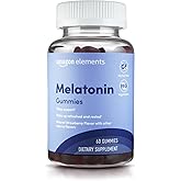 Amazon Elements Melatonin Gummies, Strawberry, Sleep Support, 10mg, 60 Count (Previously Revly)