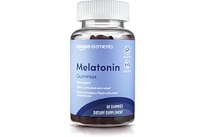 Amazon Elements Melatonin Gummies, Strawberry, Sleep Support, 10mg, 60 Count (Previously Revly)